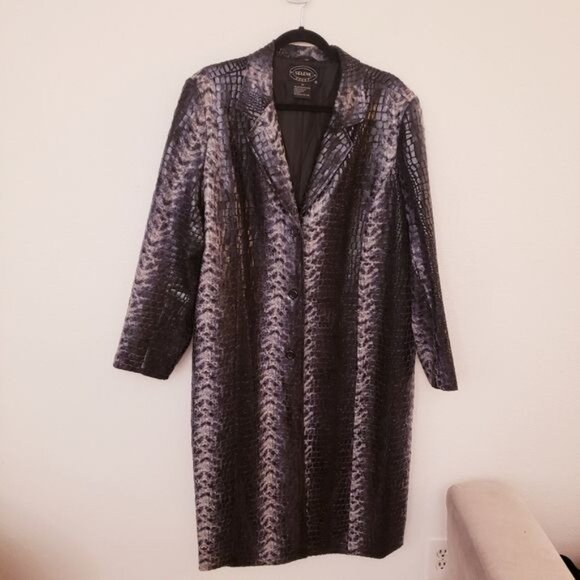 Selene Sport Coat and Dress in Grey Reptile Print Coat and Dress Suit Size 2X EU - Picture 2 of 12